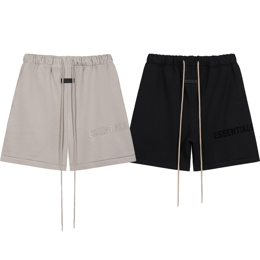 ESENTIALS FOG marca nueva serie carta flocado impreso fleece hombres pantalones cortos sueltos pantalones cortos deportivos