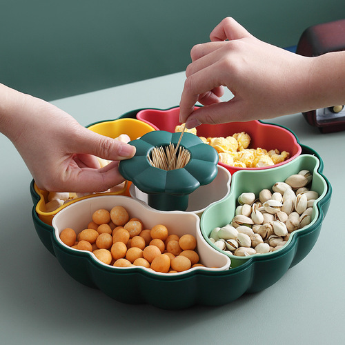 Creative new pumpkin candy box for home living room fruit snack tray New Year wedding with lid compartmentalized fruit tray logo