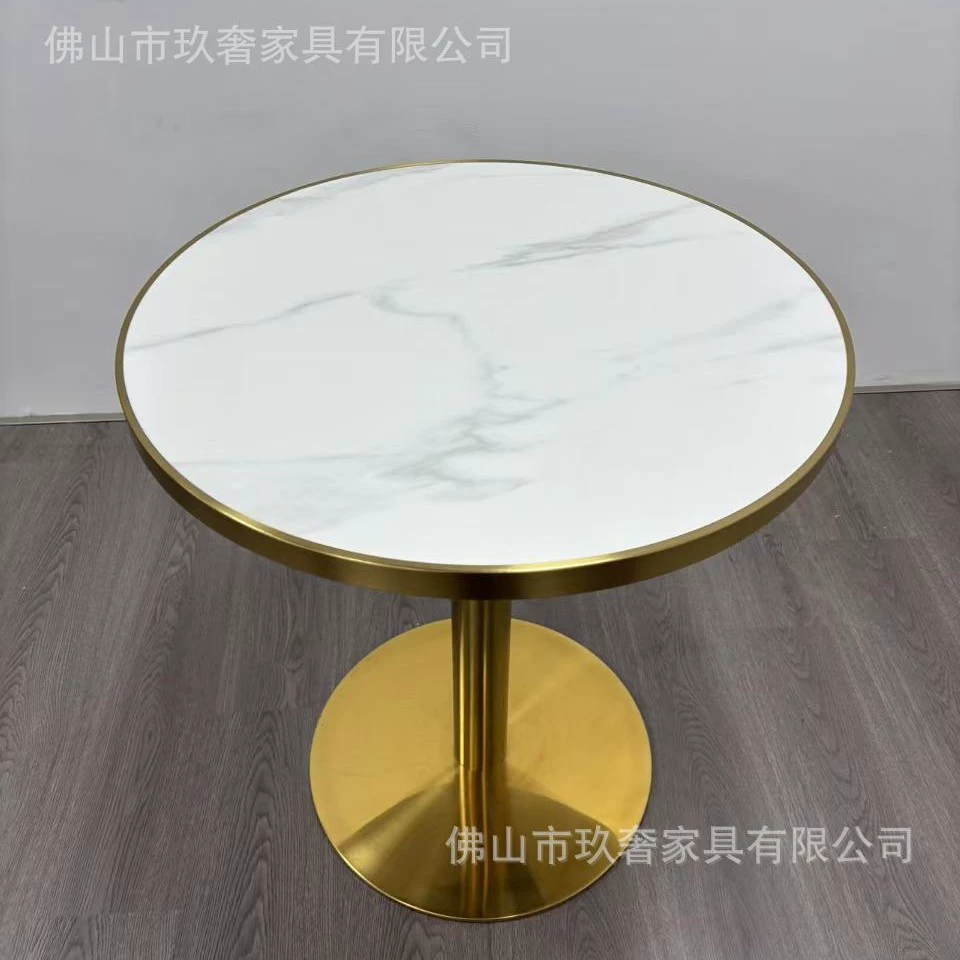 Журнальный столик, стол для чая с молоком, обеденный стол из сланца, современный простой небольшой круглый стол для гостиничного номера, круглый стол для переговоров в офисе.