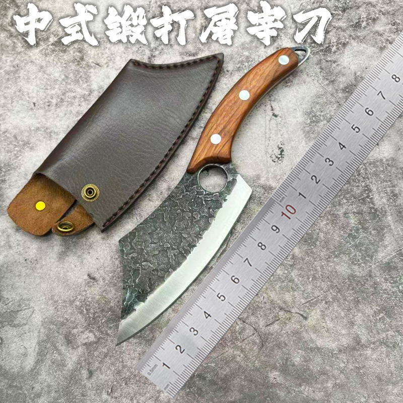 批发锻打小刀网红户外便携手工厨菜刀露营切肉锋利一体钢水果刀具