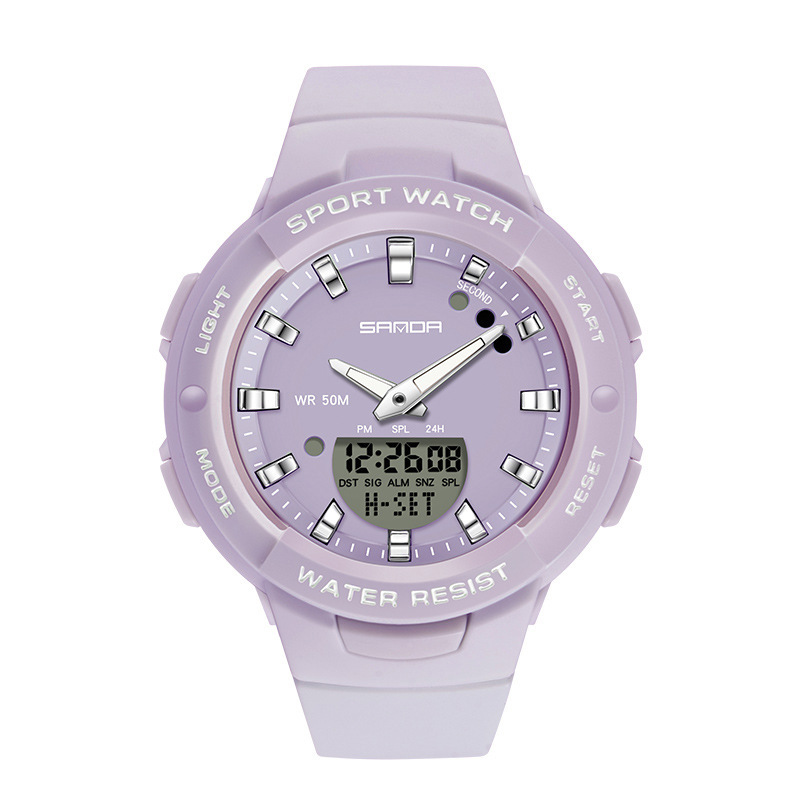 SANDA 6009 cronometraje electrónico de doble pantalla reloj deportivo reloj de alarma de comercio electrónico de una sola pieza reloj deportivo de generación