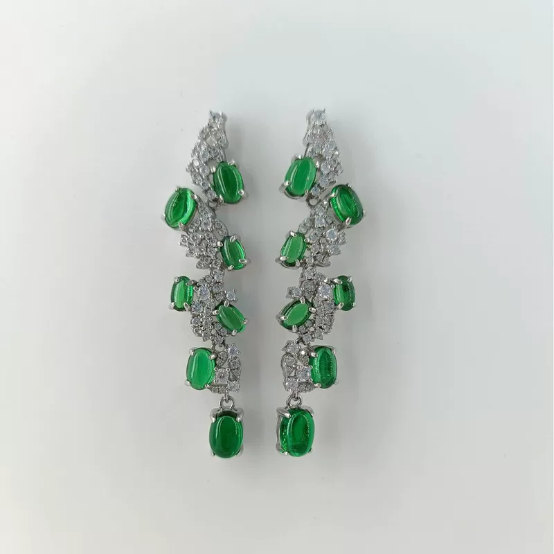 Серьги, аксессуар, образец серебро 925, с камнем, для импорта, европейский стиль, опт