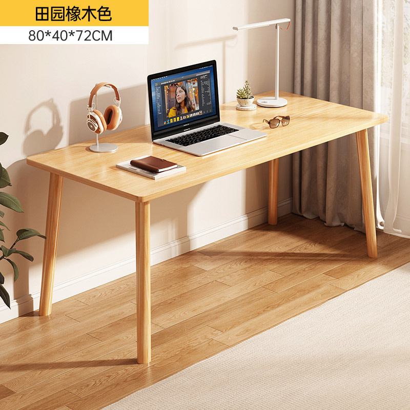 Escritorio rectangular simple para computadora, ideal para viviendas de alquiler, dormitorio, oficina en casa, escritorio de estudio para niñas.
