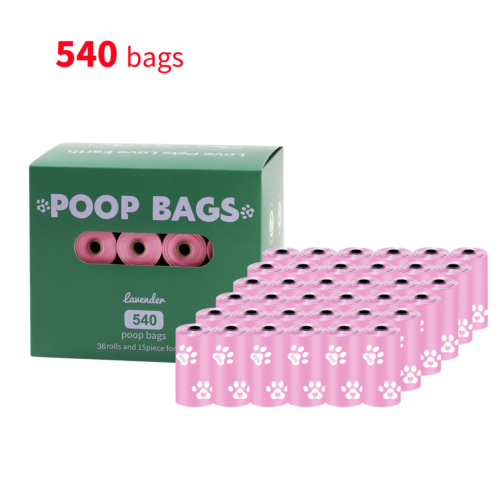 Nueva bolsa de mierda degradable ecológica para perros, bolsa de heces portátil, dispensador de clip de manos libres, bolsa de basura para mascotas