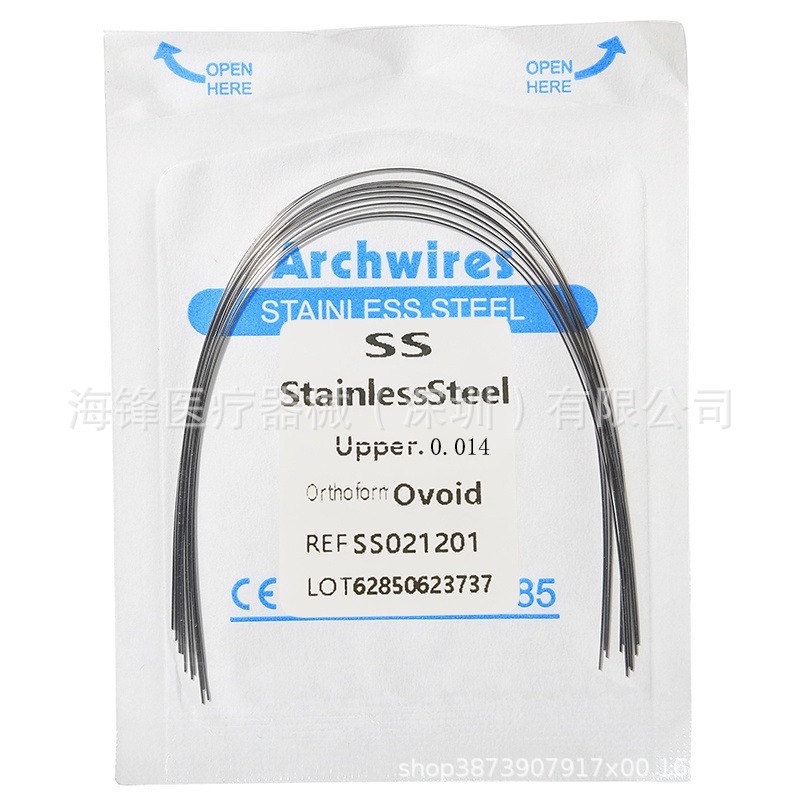 Ortodoncia dental Alambre de arco de acero inoxidable Alambre redondo súper elástico Alambre cuadrado Alambre preformado Alambre de ortodoncia Ovalos 10 paquetes