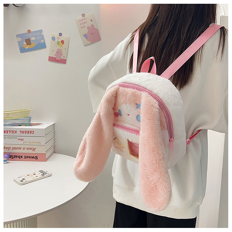 717g Weight Zipper Closure Type Double Shoulder Straps Strap Type Functional Backpack Bags Type Casual, Holiday Occasion Plush Material Women's Backpack Backpack Animal, Cartoon Pattern Spring, Autumn&Winter Season Women's Gender Cute Style Square Shape Animal Cartoon Casual Holiday Women's Backpack Functional Backpack 6