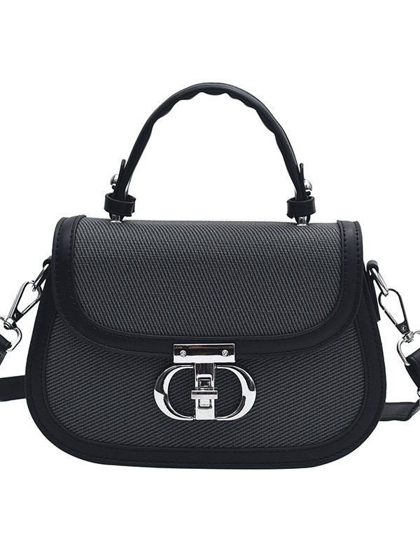Transfronterizos coreanos bolsos de silla de mano bolsos de mujer 2025 nueva moda de color contrastante empalme de alta calidad bolsos de hombro
