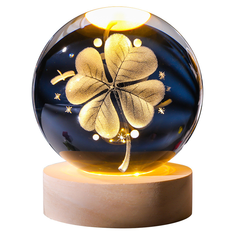 Bola de cristal al por mayor galáctica bola de cristal tallada interna 520 Qixi Navidad noche lámpara adornos de cristal