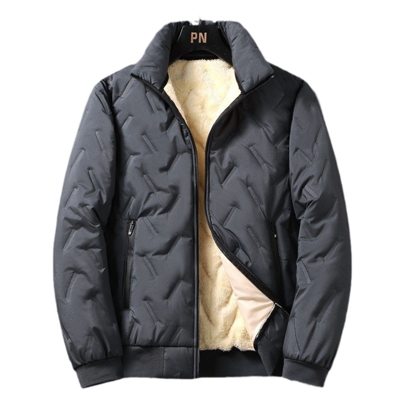 Traje de abrigo de algodón acolchado de invierno transfronterizo nuevo traje de abrigo de algodón acolchado de lana de cordero cálido engrosado para hombres pantalones de algodón acolchado conjunto completo abrigo de algodón acolchado traje de dos piezas