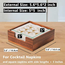 木制纸巾盒家用餐厅酒店复古方形餐巾盒餐木质桌餐巾纸收纳整理架