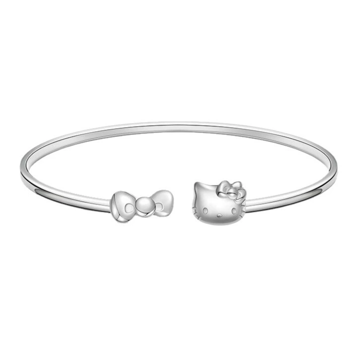 Golden silver bracelet with bow, light luxury style