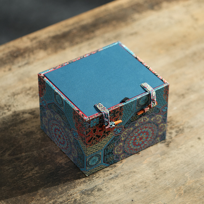 万相纹锦盒紫砂壶陶瓷器建盏主人杯礼品盒玻璃花瓶古董摆件包装盒