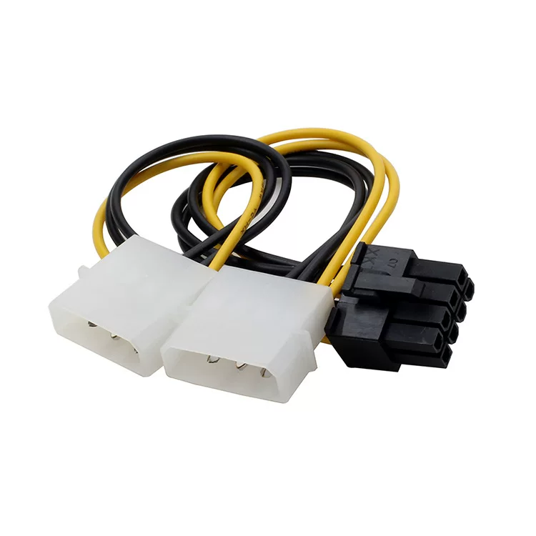 Double 4P to 8P (6+2) graphics card power cord 2 large 4PIN to recipe 8pin power cord dual 4P 8P 8P