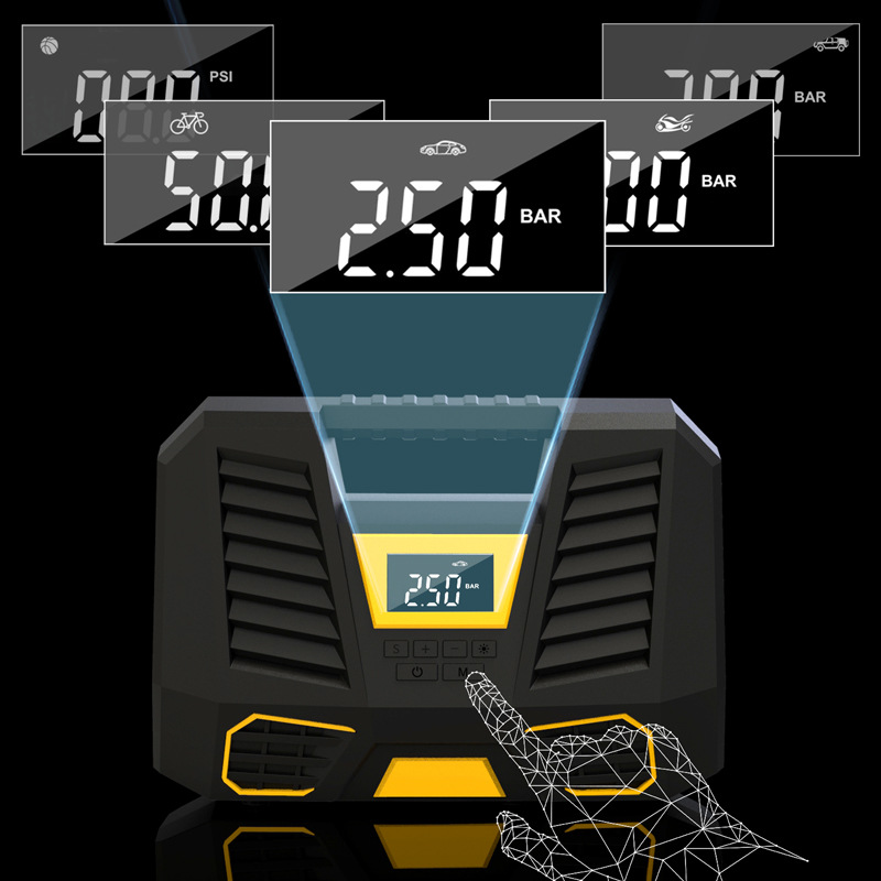 Smart Car Inflator Pump, Digital Car Tire Inflator, Wireless Car Air Pump, Portable Car Tire Inflator