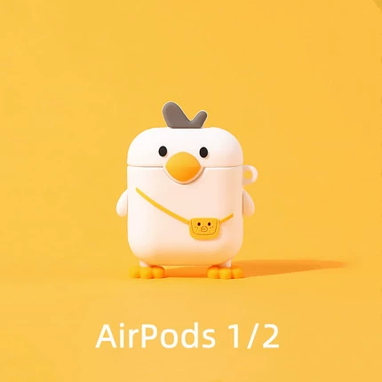 Милый мультяшный чехол-накладка для AirPods 4 поколения Bluetooth наушников защитный чехол воздухопр 2 поколения силиконовый мягкий корпус