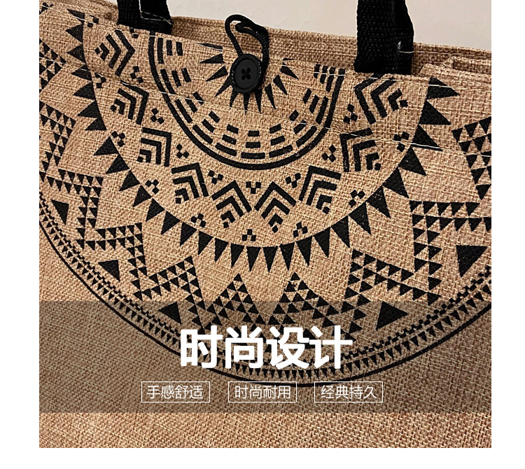 Foreign trade women's bag, cross-border linen handbag bag, 2021 Korean version composite jute cloth bag, fashionable single-shoulder shopping bag undefined