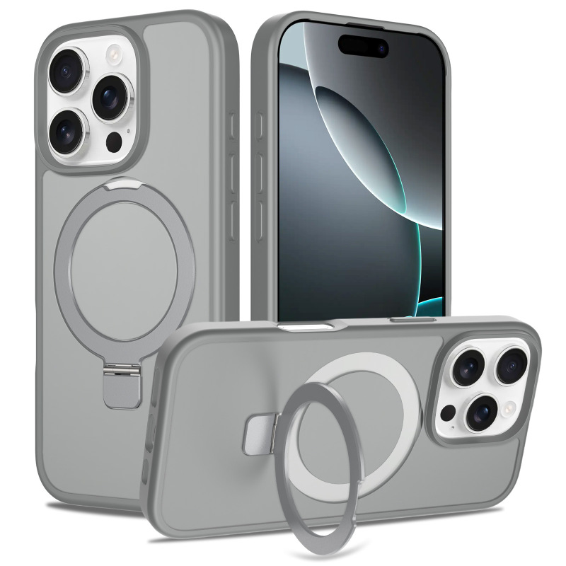 クロスボーダー Apple 17 携帯電話ケース磁気落下防止 iPhone16promax つや消し支点ブラケット 15 保護ケース|undefined