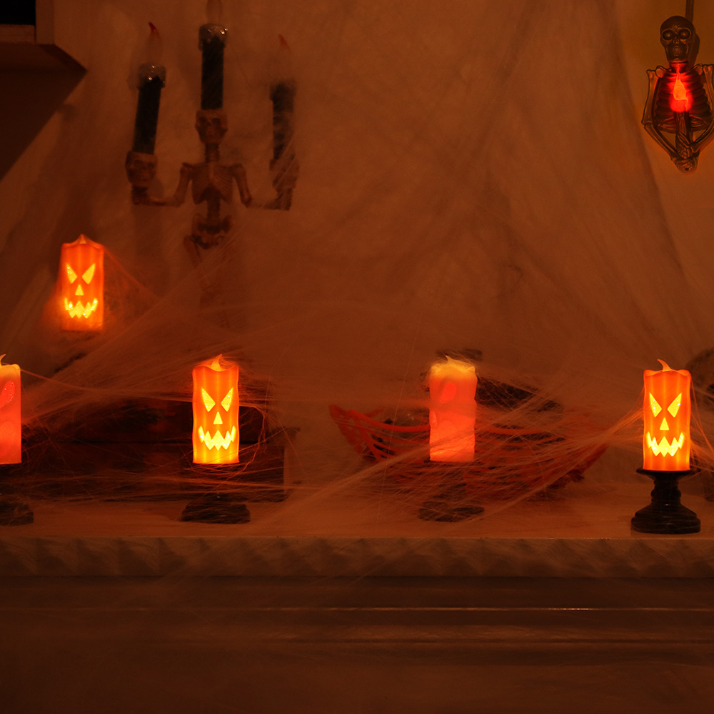 Halloween decoración calabaza vela lámpara LED electrónica vela lámpara horror Decoración Accesorios cráneo lámpara
