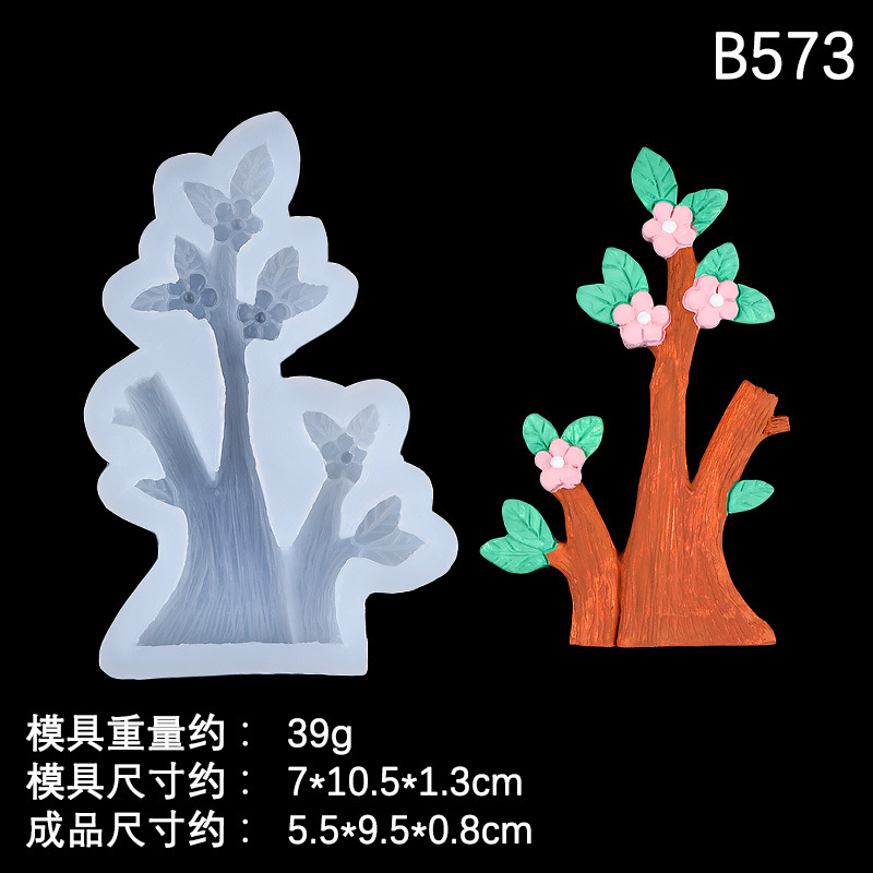 Molde de silicona con forma de árbol Molde de pastel de chocolate con fondant de flor de durazno Molde de horneado decorativo