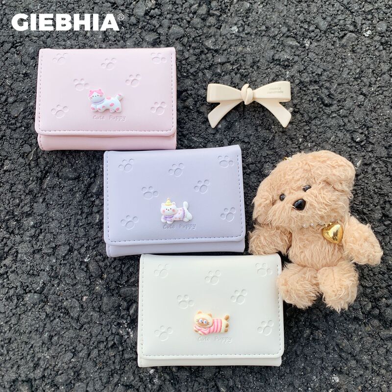 Cat paw prints~Women's wallet and card holder, fresh and cute 70% off cartoon student cute coin purse, in stock for wholesale