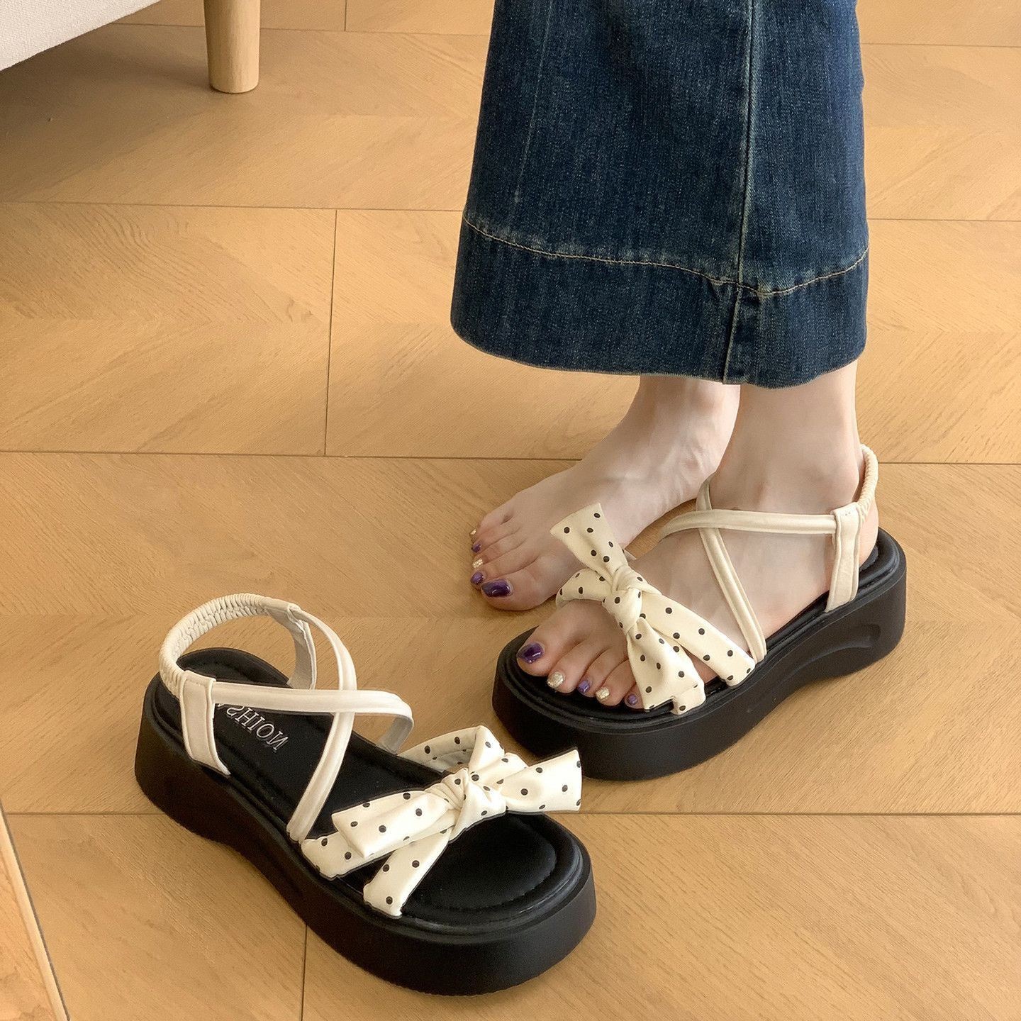 2026 primavera nueva sandalias de playa casuales de suela gruesa sandalias velcro suaves sandalias adelgazantes sandalias para mujeres