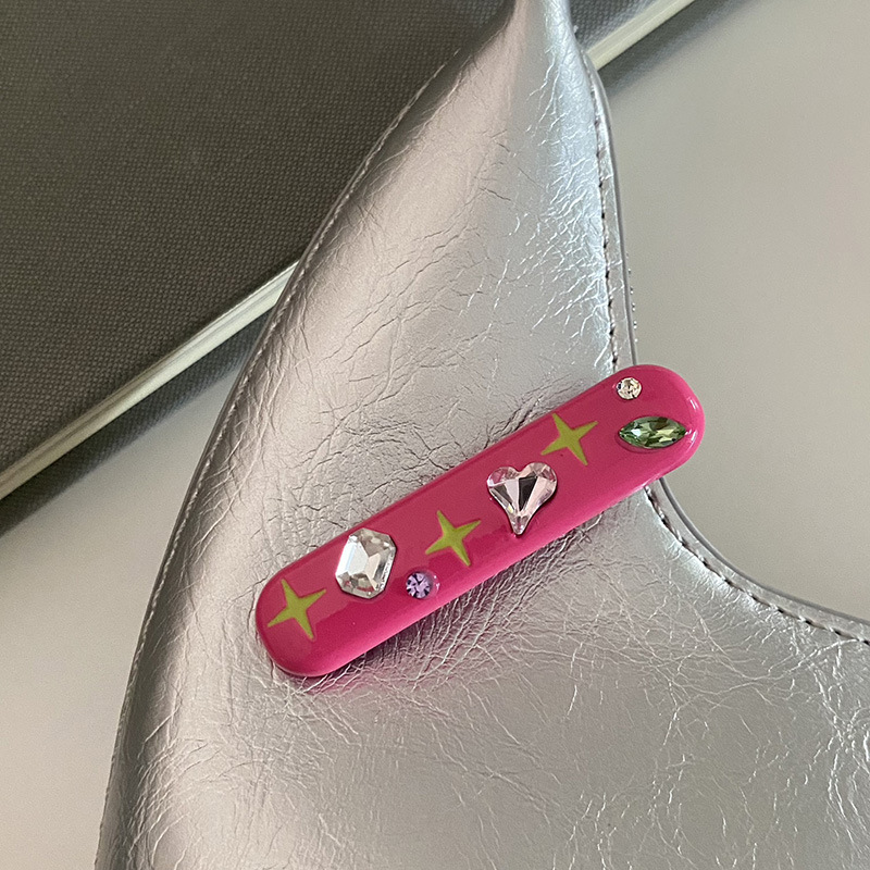 Glitzernde Stern Haarklammer Mit Strass Candy Farben Haarspange_voghion.com
