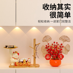 招财猫摆件乔迁之喜装饰进门柜台钥匙扣收纳发财树套餐红果装饰品