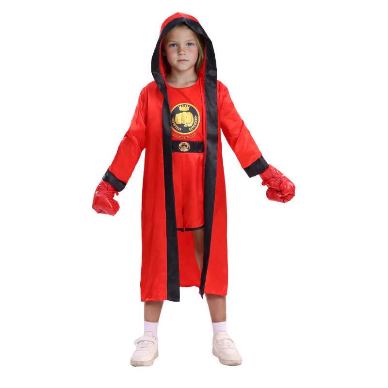 2025 New Children's Boxer Boxing King Cosplay Suit Halloween Party Sports Theme Dress up Costume