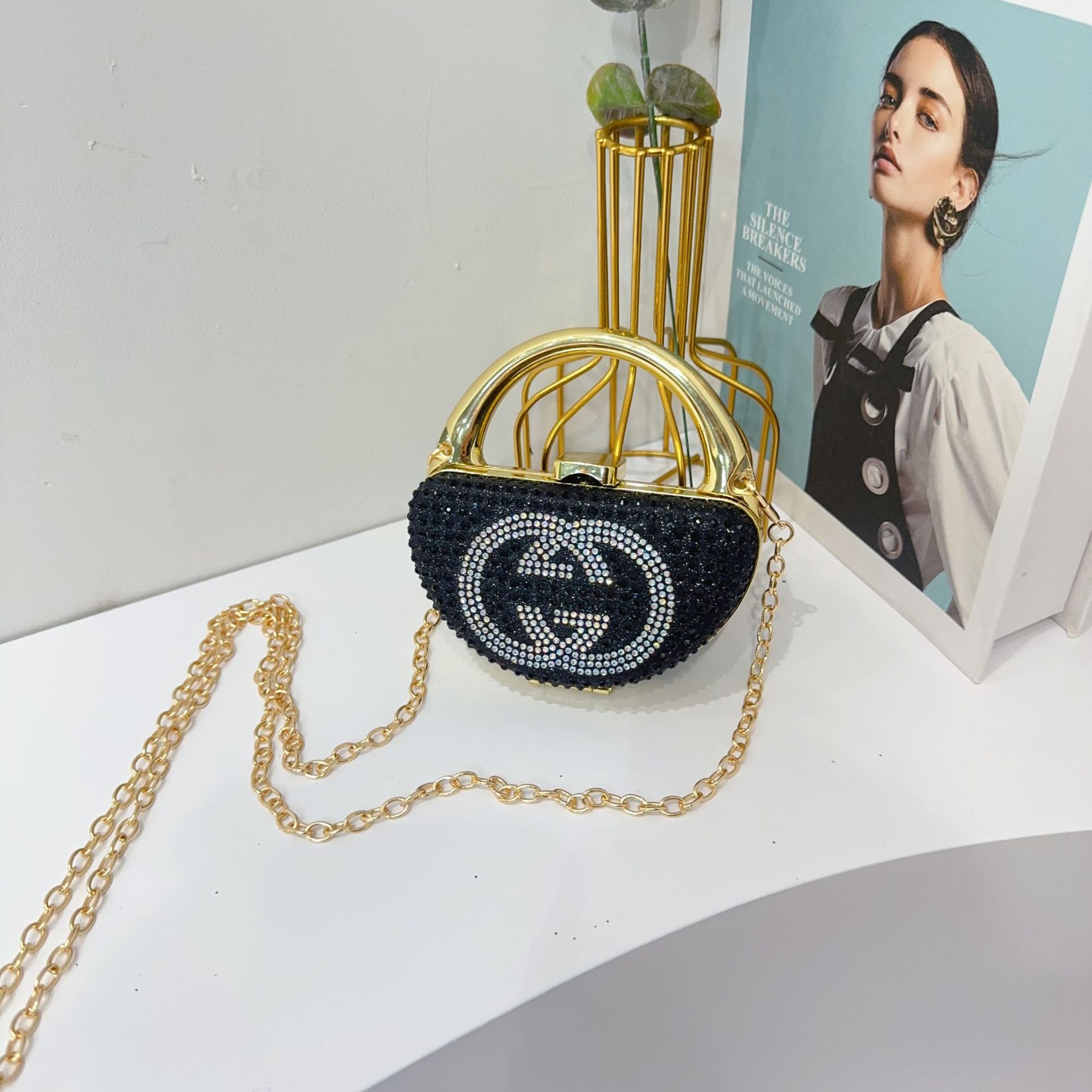 Mini bag mouth red envelope Women's 2025 new cross-border foreign trade diamond-encrusted crossbody small bag, decorative bag, single-shoulder bag for women undefined