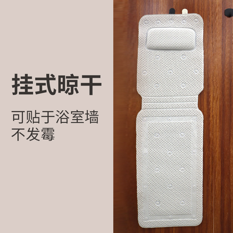 Fuente de la fábrica de espuma de PVC largo bañera cojín con almohada ventosa bañera estera baño antideslizante cojín almohada