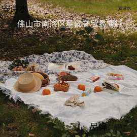 户外露营地垫野餐垫ins风白色野餐布网红用品春日野餐道具桌布