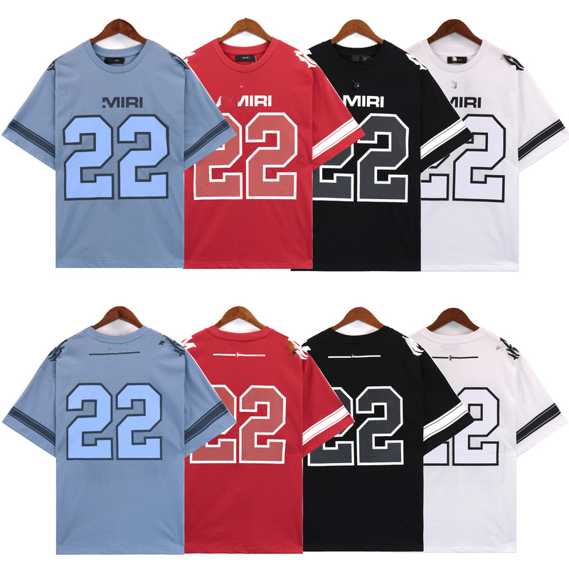 Cross-border Jersey Amyrit Shirt Summer New Men's Fashion Brand Round Neck T-shirt No.22 Digital Loose Short-sleeved Top Cross-border Jersey Amyrit Shirt Summer New Men's Fashion Brand Round Neck T-shirt No.22 Digital Loose Short-sleeved Top