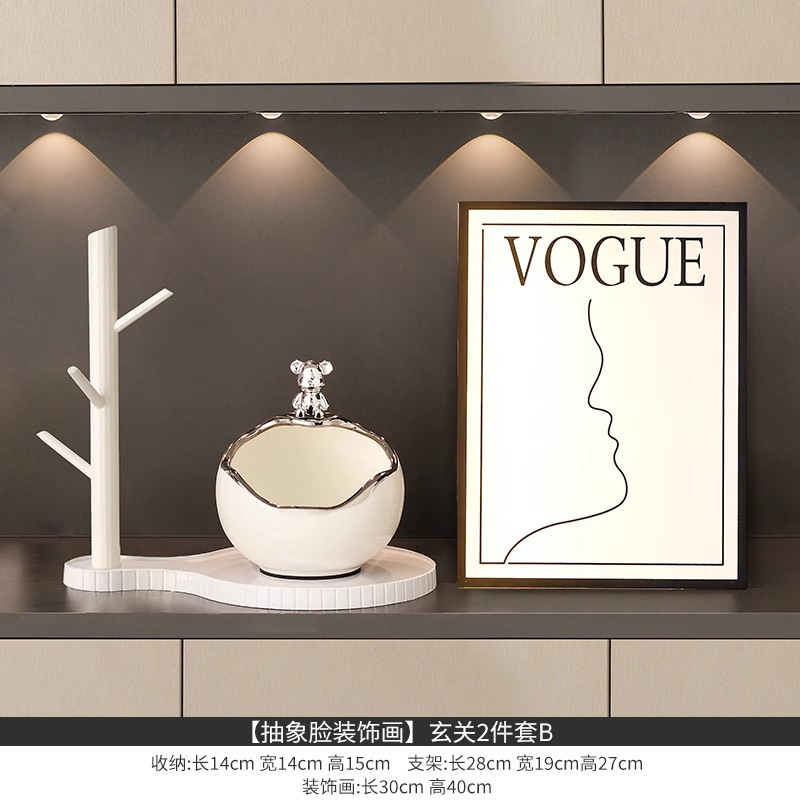 暴力熊入户玄关摆件钥匙收纳进门门口鞋柜客厅装饰品乔迁新居礼品|undefined