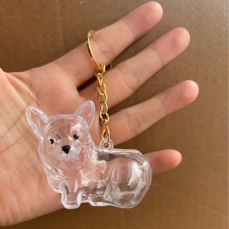 可爱宠物毛发收纳挂饰透明宠物纪念钥匙扣小狗宠物挂牌钥匙扣礼物|undefined
