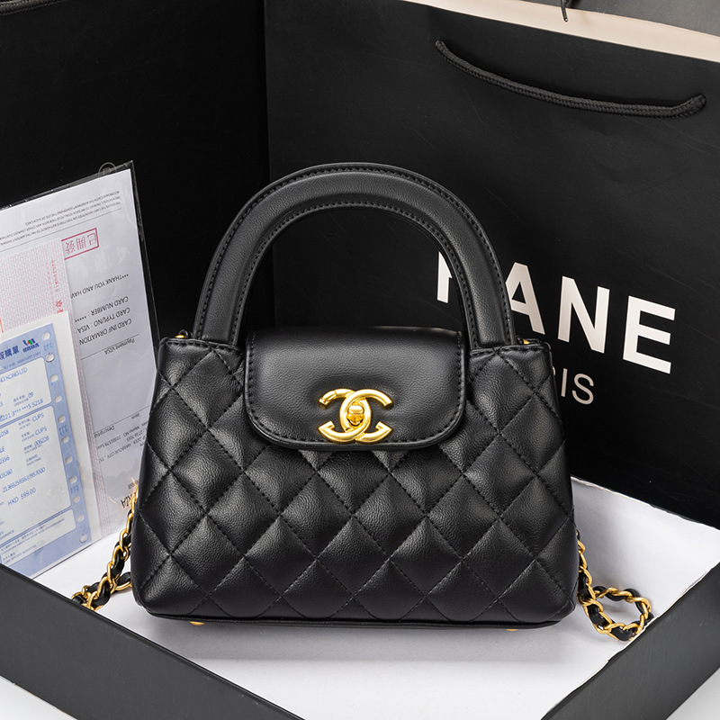 Chanel bolso femenino 2024 nueva textura pequeña fragancia bolso de cadena de un hombro bolso de Moda Mujer