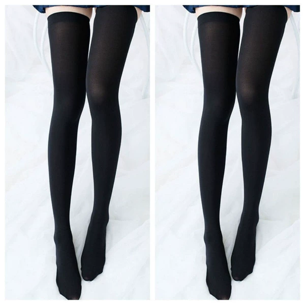Extended over-knee socks-Black*2