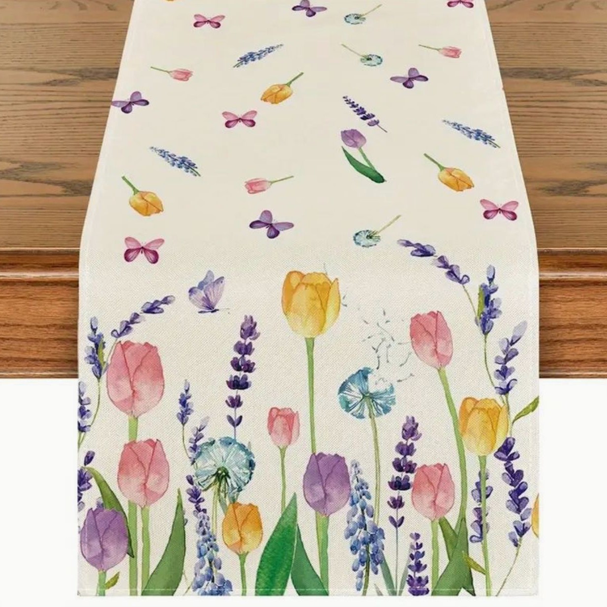 Amazonas transfronterizas caliente primavera bandera de mesa planta flores Inglés sala de estar decoración lino bandera de mesa