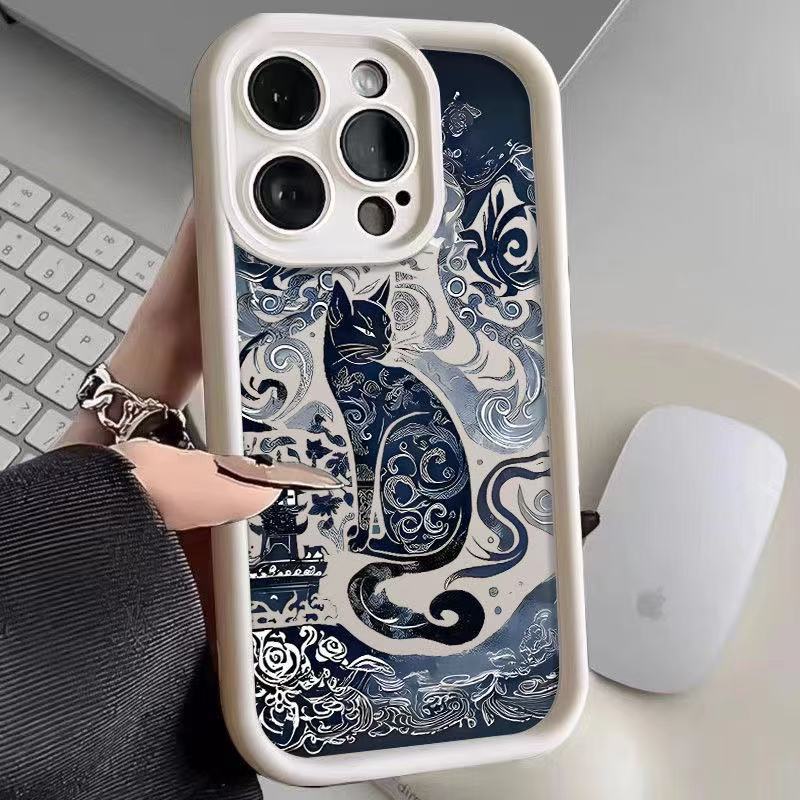 Lindo gato tótem para iPhone 16pro funda para teléfono móvil Apple 15/14 Europa y América 13promax nuevo 12