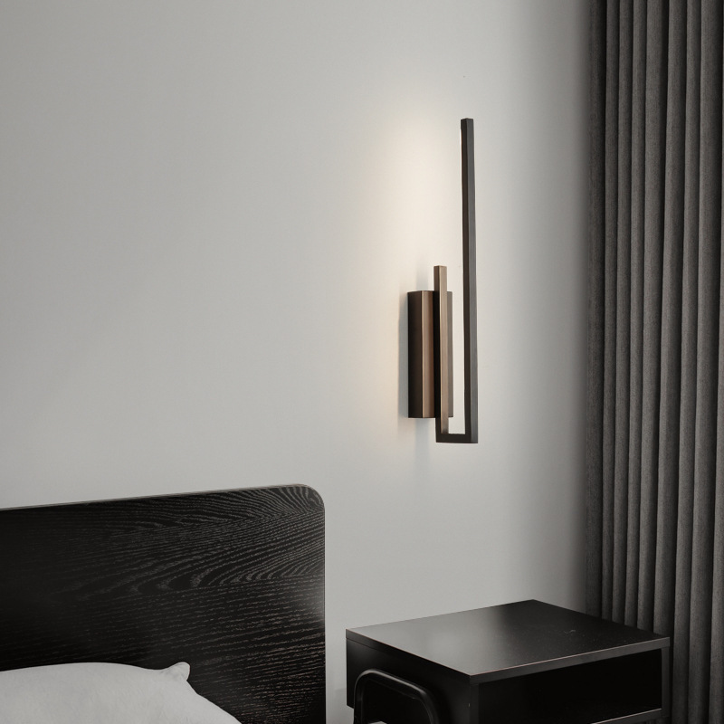 Pasillo iluminación de pared ambiente pasillo dormitorio arte de bronce alta iluminación de sala de estar personalidad fondo de cabecera de cama de fondo completo pared eléctrica