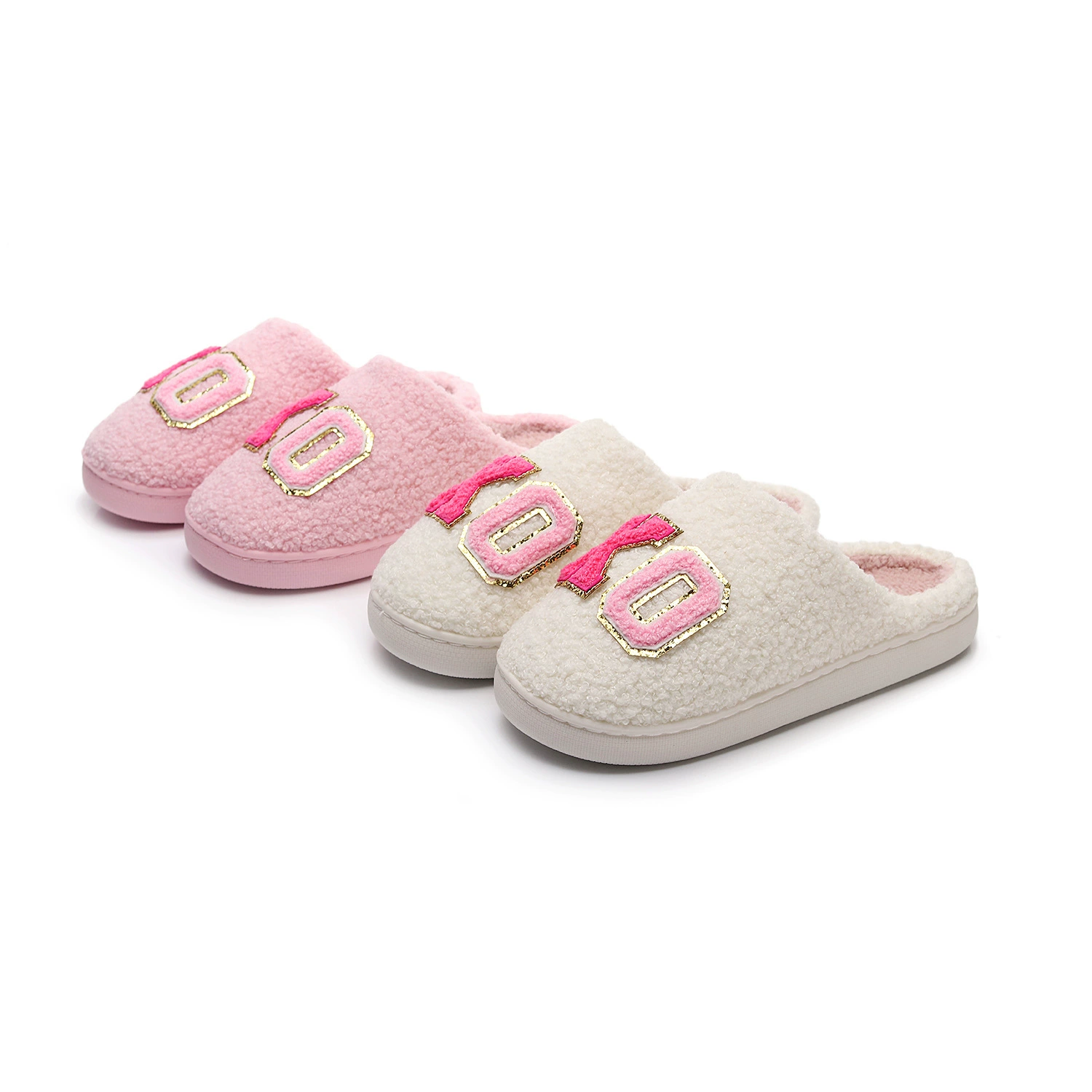 Амазонка Горячие продажи букв глит XOXO хлопчатобумажные тапочки для женщин День святого Валентина подарок теплый шерстяной шеин поколения