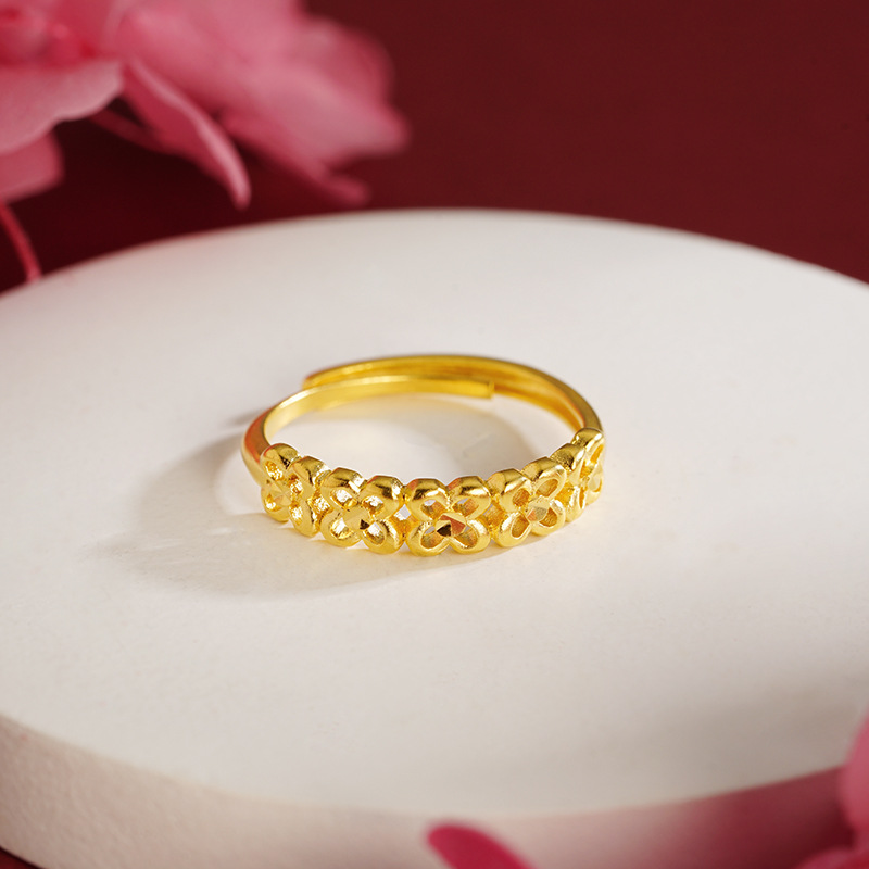 Anillo de oro de Gufa Sha China patrón de marea femenina auspiciosa fuente de fábrica al por mayor