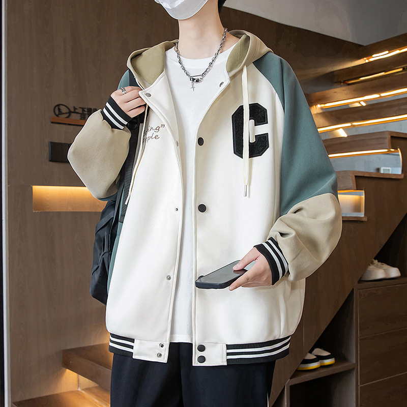 Spring and Autumn Coat Boy 13 Junior Senior high school Student 14 Handsome Baseball Coat Jacket 15 Years Old Teenager Big Boy Men's Coat