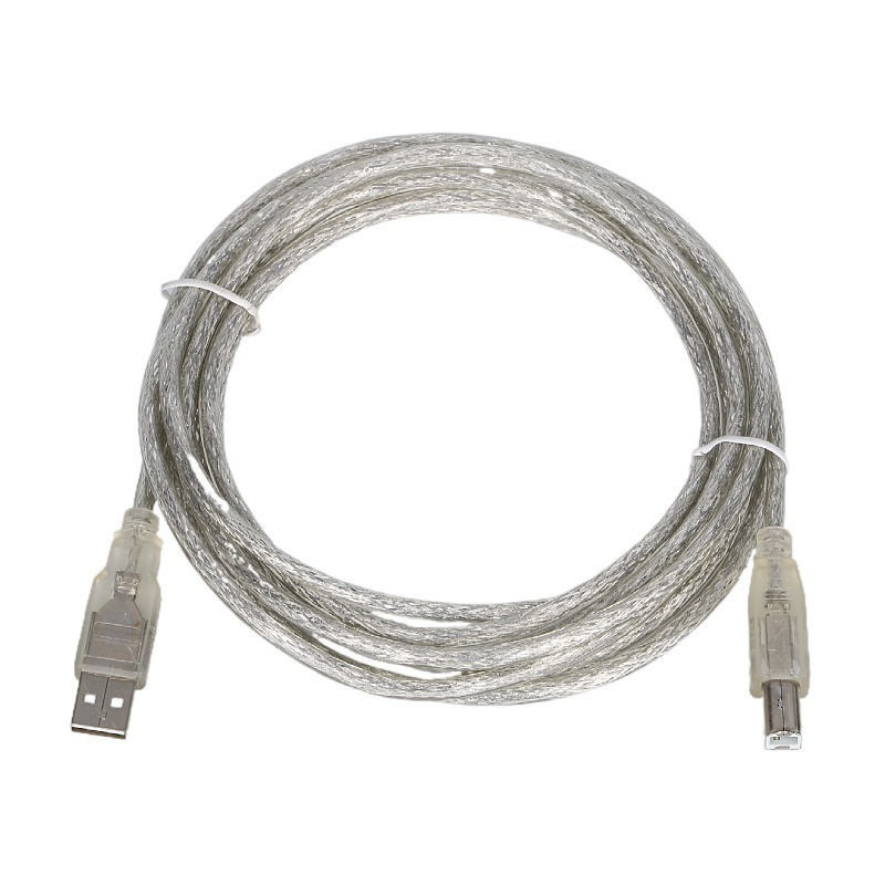 Pure Copper Computer Printer Data Cable Extension USB 2.0 to Printer Square Port Transparent White Pure Copper Computer Printer Data Cable Extension USB 2.0 to Printer Square Port Transparent White