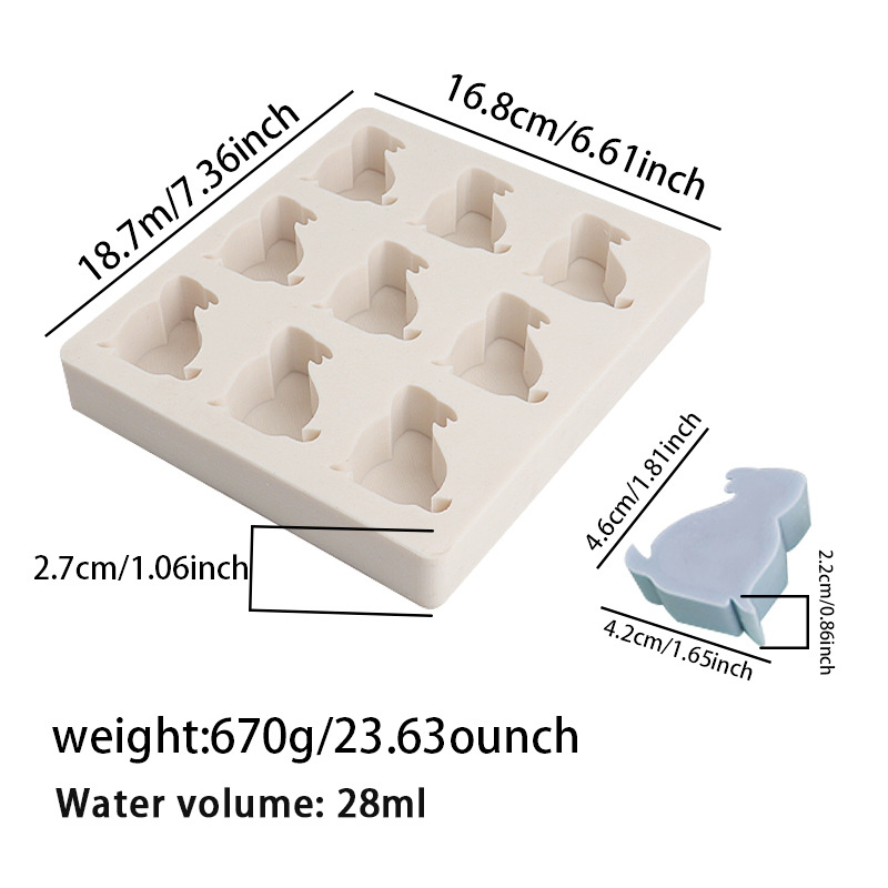 Flip 9 incluso dibujos animados conejo molde de silicona pastel de luna animal molde de yeso molde de yeso de banano
