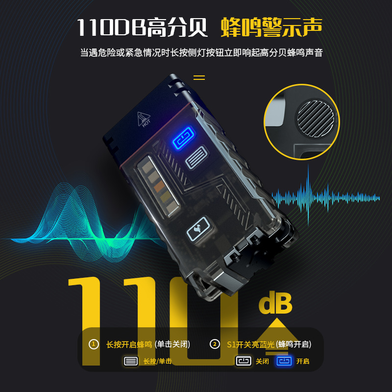 Nuevo encendedor de linterna multifuncional transfronterizo a prueba de viento encendedor de cigarrillos de arco doble con iluminación LED luz de emergencia