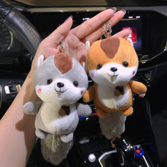 かわいいリスのぬいぐるみのキーホルダーのアイデア人形のぬいぐるみのかばんのペンダントのカップルのアクセサリーの人形のペンダントのキーホルダー