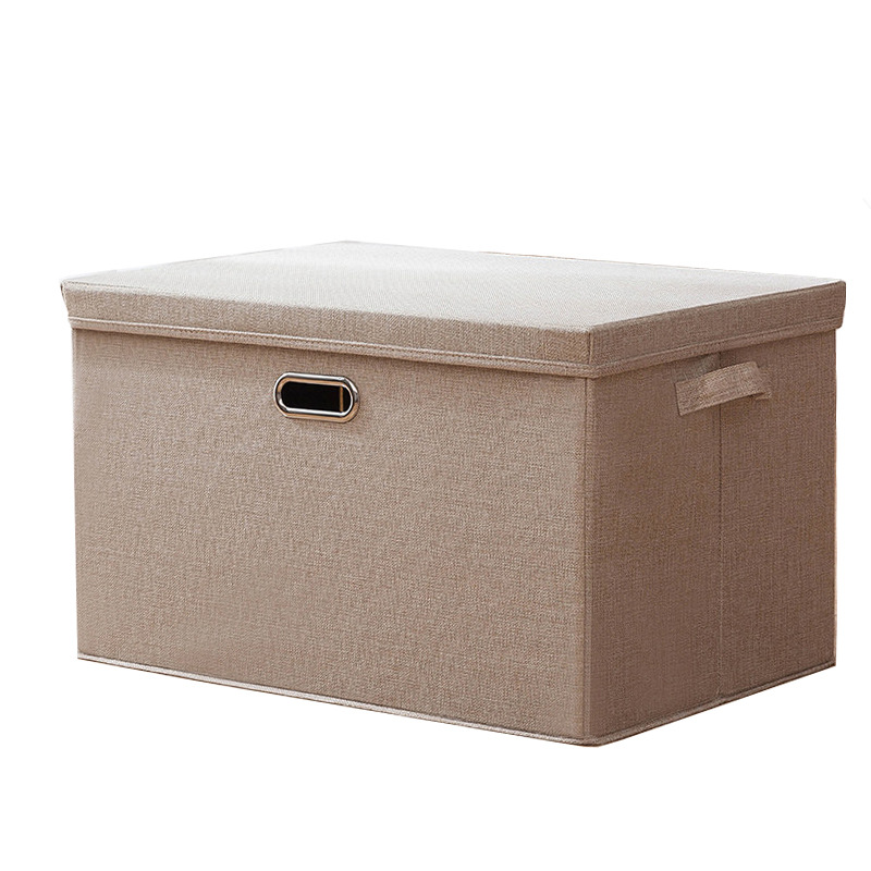 Caja de almacenamiento de algodón transfronterizo con cubierta cajón plegable de ropa armario caja de almacenamiento de tela caja de almacenamiento al por mayor