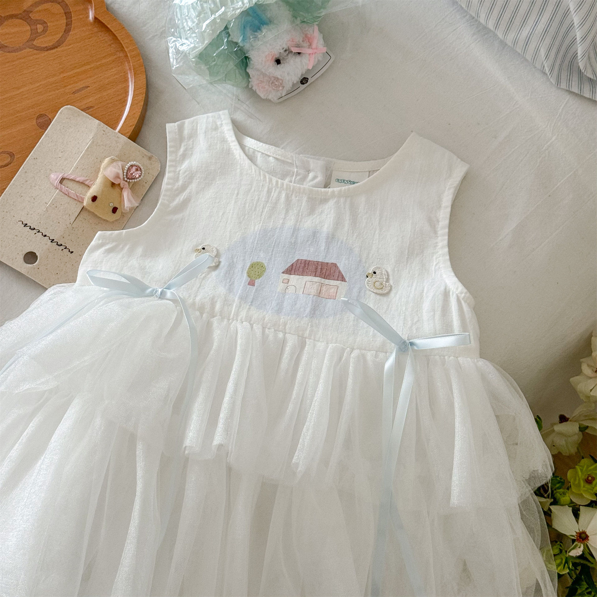 Vestido de siete niñas de limón salado nuevo estilo de verano para niños falda de chaleco sin mangas vestido de princesa de bebé falda de pastel