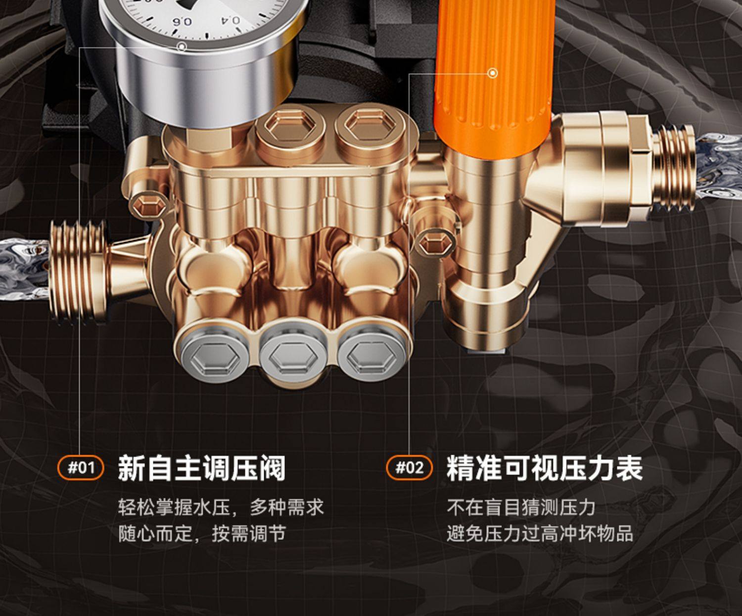 Laiben Car Washing Machine High-Pressure Water Gun Household 220V High-Power Car Washing Tool Booster Pump Powerful Floor Cleaning Machine