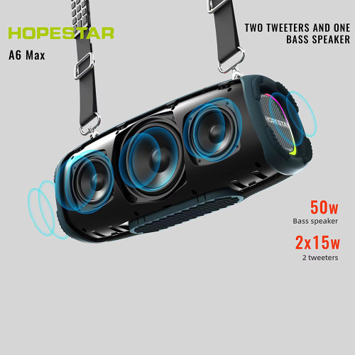 A6MAX high power 80W outdoor portable Bluetooth speaker with microphone home karaoke subwoofer with RGB